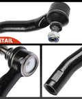 Toyota Corolla Front Outer Tie Rod End Replacement Pair For 2003 2008 Models With Easy Install OE Fitment And Premium Steering Linkage Durable Steel Construction And Drop In Ready To Install, black steel tie rod end detail