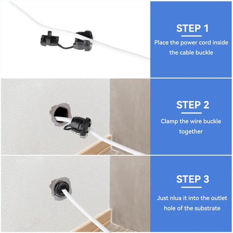 Beefed Up PA66 Nylon Cable Strain Relief Sleeve Set Of 20 Black Round Wire Protectors For Insulation And Protection Cord Grommet Bushings 6N4 4N4 Compatibility Up To 75C installed on wall cable