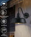 Outdoor Dusk To Dawn Gooseneck Lights Two Pack IP65 Waterproof Rust Resistant Finish With Spray Paint And Plating Process
