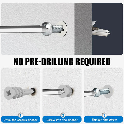 Self Drilling Drywall Anchors With Screws Kit 120 Pieces Heavy Duty Mounting Set No Pre Drill Required demonstration