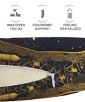 Eid Golden Mosque Travel Pillow With Memory Foam Neck Support, Portable U Shaped Napping Pillow, open zippered cover detail