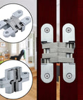 2 Pack 180 Degree Swing Door Hinges For Casement And Folding Tables, Invisible Concealed Cross Hinges For Furniture Hardware, 16x70mm Durable Steel Construction, Easy Install, Smooth Opening And Strong Support on doors