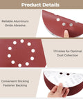 Top 50 Pack Professional Sanding Discs For Drywall Sander And Woodworking Tasks With 60 To 240 Grit Aluminum Oxide Paper Plus Quick Stick Design And Dust Holes For Awesome Smooth Results Every Time. Showcasing sanding disc with 10 dust holes.