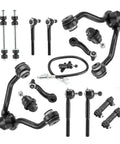 15 Piece Front Upper Control Arms Suspension Kit For 4WD Trucks Fits 1995 1996 1997 1998 1999 Chevy GMC K1500 Suburban Tahoe 1995 1999 K2500 Suburban And 1999 2000 Cadillac Escalade With Sway Bar Link And Lower Ball Joint Upgrade For A Tough Ride displayed.