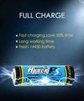 Full charge 14430 battery showing "Fast charging, save 30% time" for Four Pack LiFePO4 3.2V 14430 Rechargeable Batteries 400mAh 14 by 43mm