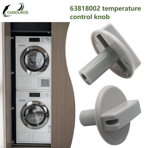 Temp Control Knob Replacement for Heaters, Durable 63818002 Style, high temperature resistant, gray D-shaped knob displayed