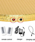 Motorized 360 Degree Turntable Display Stand with infrared remote control, gold swivel base, USB charger and cable