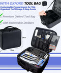 Oxford tool bag from the All In One 262 PC 3D Printer Tool Set With compartments for organized tool storage.