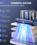 Beast Mode Mattress Vacuum Cleaner With 16KPa Suction 253.7nm UVC Light Ultrasonic cleaning infographic showing features.
