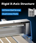 Rigid X-Axis structure of 4x4 CNC Router Kit With Dual Z Axis And Closed Loop Motors For Wood And Metal Carving