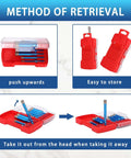 FASTVENIENT diamond drill bits set in red storage case, 10 pieces with blue bits and hex shanks
