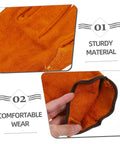 Rock Solid Full Leather Welding Gloves For Men And Women Electric Safety Gear With Daily Heavy Duty Grip Thick Palm Padding showing sturdy material and comfortable wear.