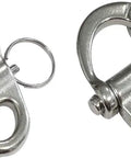 Marine Grade 316 Stainless Steel Fixed Bail Snap Shackle Pair For Bracelets And Sailboats, Heavy Duty, Corrosion Resistant, 52mm