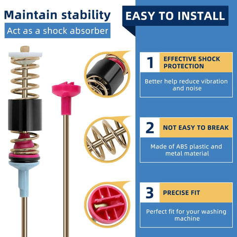 Premium Quality Top Shelf Suspension Rod Kit Replaces DC97-18610F For Samsung Washer 28 Inch with shock absorber features.
