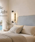 Tonabona 2 Pack 2 Light 15" Natural Alabaster Oval Marble Farmhouse Bathroom Black Wall Sconce beside cozy bed setup.
