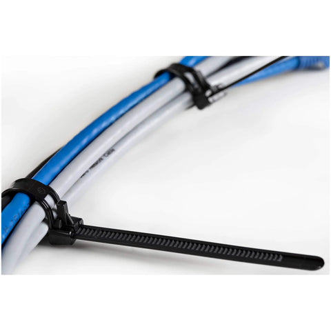 6 Inch Reusable Nylon Cable Ties 7mm Wide 35mm Bundle Diameter 50Lb Tensile Strength For Indoor Outdoor Use secures cables