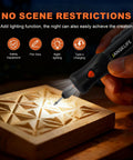 Mini Cordless Rotary Tool Kit With 76 Piece Accessory Set 5 Speed 3.7V Rechargeable Hand Tool in use for engraving wood