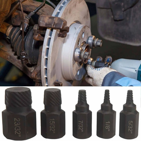 Awesome ShengQuanHao Screw Extractor Set Bolt Remover Kit For Damaged Fasteners Multi Groove Tool Made From Heavy Duty Chrome Molybdenum Steel Perfect For Farm Equipment Repairs And Tough Outdoor Projects With Full Size Range Garage Ready Gear, 5-piece sizes