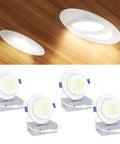 Grab Your Hands On These Fresh 4 Inch Gimbal Ceiling Downlights Fully Dimmable 900 Lumen Recessed Leds With 5 Cct Switchable Tunable White Settings Smooth Tilt Rotate Focus Boss Level Home Lighting Kit Of 4 shown installed and set.