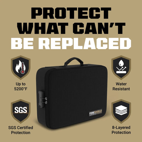 Fireproof Document Safe Bag With Lock For Home Travel And Office Water Resistant Triple Layer Heat Shield Fits Laptop
