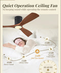 52 Inch Ceiling Fan With Lights And Remote Modern Flush Mount 3 Color Temperatures LEDs Quiet DC Motor 6 Speed Settings Timer