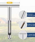 12 Inch Stainless Steel Soil Core Sampler Probe With T Handle Pro Grade Heavy Duty Garden And Farm Soil Testing Tool