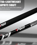 Standing Putter For Men 34 Inch With Low Center Of Gravity And High Forgiveness, graphite shaft close-up, right handed.