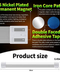 Diagram showing Magnetic LED Tube Work Light With 6000 Lumens And 10400mAh Battery, highlighting magnet and adhesive use