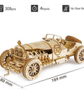 1:18 Scale Mechanical Car Model Kit DIY 3D Wooden Puzzle for Adults Hands On Build Brain Teaser Grand Prix Vehicle Gift for Men and Women Great for Birthday or Christmas, 308 pcs wooden car model, 189 mm