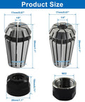 ER16 Spring Collet Nut Set For CNC Engraving Milling And Lathe Machines Includes One Eighth Inch And One Quarter Inch Precision Collets With Clamping Nut Alloy Steel Construction Ready To Roll dimensions