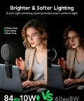 Woman using Dope Eye Friendly 5 Inch Ring Light For Computer With Flicker Free Illumination during video call on laptop