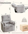Power Swivel Rocker Recliner Glider Chair For Adults With USB Type C Ports Large Suede Gray Electric Reclining Chair Dimensions