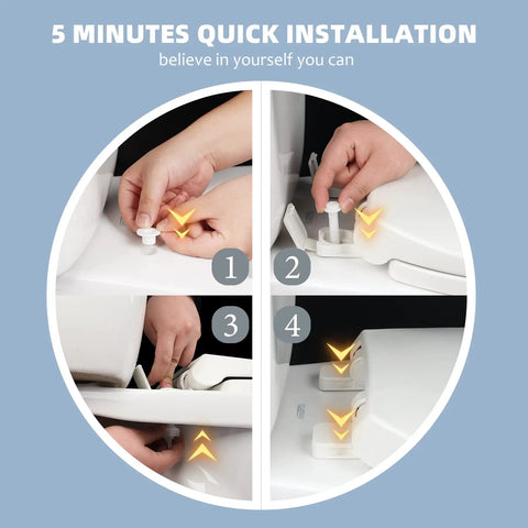 Installation process for Round Toilet Seat With Slow Close Hinges Thick Durable Engineering Plastic No Wiggle Or Loosening Easy To Install