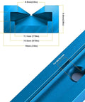 Detailed view of a light blue double cut profile from the 8 Pack Aluminum T Tracks For Woodworking, 48 Inch Length, showing dimensions.