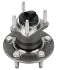 Rear Wheel Hub Bearing Assembly For Chevy Malibu 2004 To 2012 Cobalt 2008 To 2010 HHR 2008 To 2010 Classic 2004 To 2005 Pontiac G6 2005 To 2010 Saturn Aura 2007 To 2009 Five Lug One Piece Replacement Direct Fit, front view.