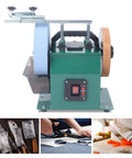 Top Shelf Water Cooled Electric Knife Sharpener Bench Grinder With 240 Watt Motor And 10 Inch Coarse Sharpening Stone and 8 Inch Leather Stropping Wheel.