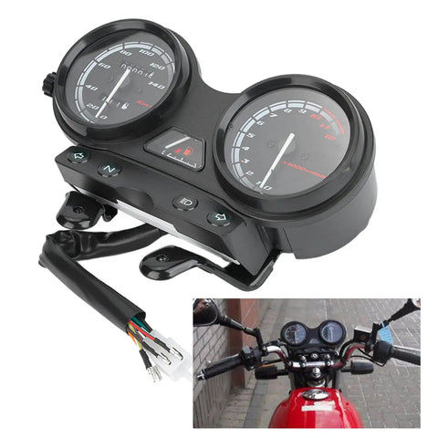 Thinking Process: motorcycle digital speedometer and tachometer kit with PP-T shell, wiring harness, and gauge cluster