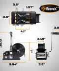 Beefy Heavy Duty Boat Trailer Hand Winch 3500 Lbs With 33 Ft Strap For Lifting And Towing Boats Carbon Steel Build Easy Crank Action Marine Grade Toughness For Dock And Trailer, black winch dimensions