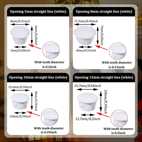 Four Sizes White Plastic Hole Plugs For Cabinet And Furniture Round End Caps For Screw Holes Size Details Chart