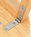 Close-up of 40 Pack 180 Degree Foldable Rounded Corner Screw-On Hinges for cabinets, flat fold design on wooden panel.