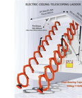 Electric Attic Ladder With Remote Control Pull Down Loft Stairway Featuring Tough Titanium Alloy Steps and Non Skid Base in use with specifications