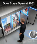 Built Different Commercial Reach In Upright Freezer With Three Solid Doors 72 Cubic Feet showing user accessing food storage.