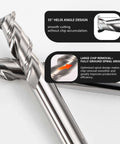 Close-up of ALYICIA 3-piece 3/32in carbide square-nose end mills set, uncoated, 2-flute for aluminum.