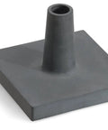 Weighted Polystone Torch Base For Patio And Deck, Black Outdoor Stand, 10.25 x 10.25 x 7.625 inches, heavy 9.8 lbs, side view