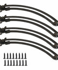 7 Inch Lid Support Hinges 4 Pack Black Left And Right Hand Adjustable Cabinet Closet Furniture Hardware with screws