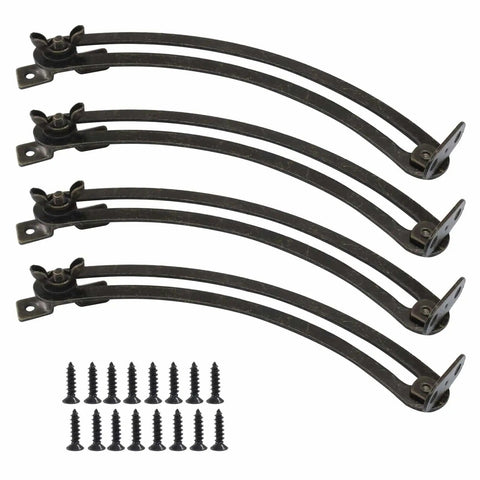 7 Inch Lid Support Hinges 4 Pack Black Left And Right Hand Adjustable Cabinet Closet Furniture Hardware with screws