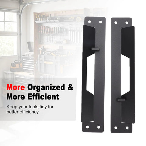 Truck Underbody Tool Box Mounting Kit with Heavy Duty Brackets in front of garage wall with tools background