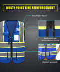Top Shelf High Visibility Safety Vest With Heavy Duty Reflective Tapes Built Different For Construction Crews And Road Workers Who Want Straight Fire Visibility, showing breathable fabric and multiple pockets.