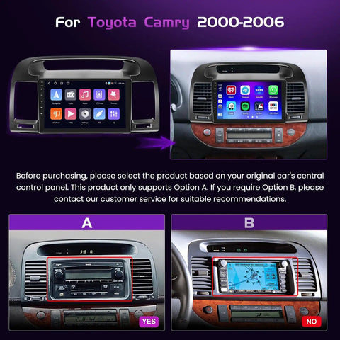 Toyota Camry 2000 2006 Android Car Stereo With 9 Inch Touch Screen CarPlay Android Auto Plug And Play GPS Bluetooth Wi Fi Dash Kit