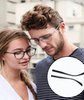 No Sweat TR90 Eyeglasses Replacement Arms Temple Repair Kit With Screws And Compact Screwdriver Quick Snap Frame Fixes For Broken Glasses Solid Gear You Will Love, displayed with couple. 